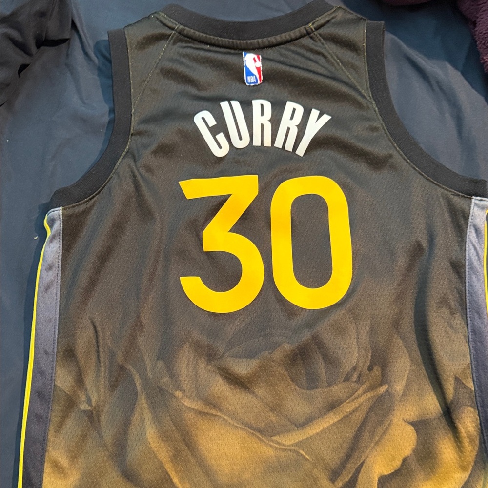 Nike Golden state Black and Yellow Basketball Jersey